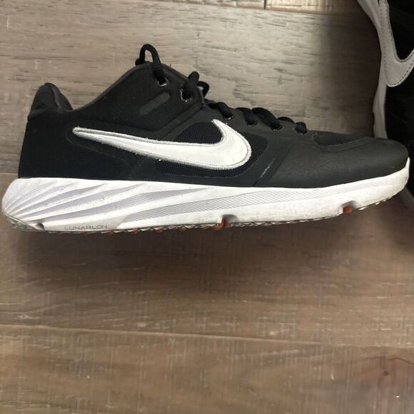 Nike Baseball Turf Cleats Men’s Sz. 8.5 Black Alpha Huarache Elite 2 TF Slo - Picture 5 of 13
